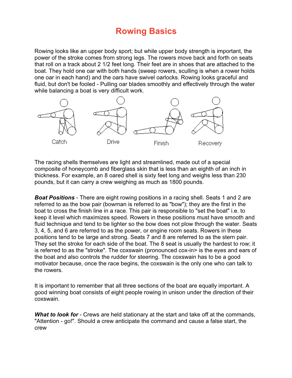 Rowing Basics