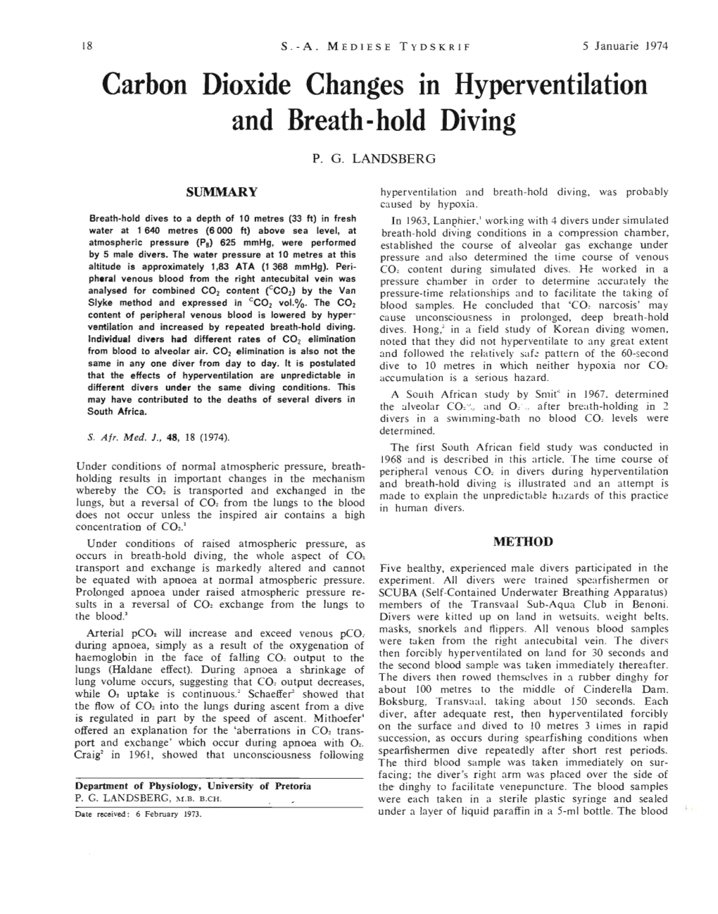 Carbon Dioxide Changes in Hyperventilation and Breath-Hold