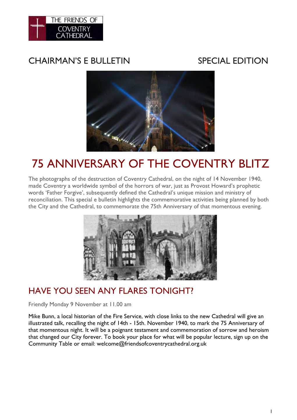 75 Anniversary of the Coventry Blitz
