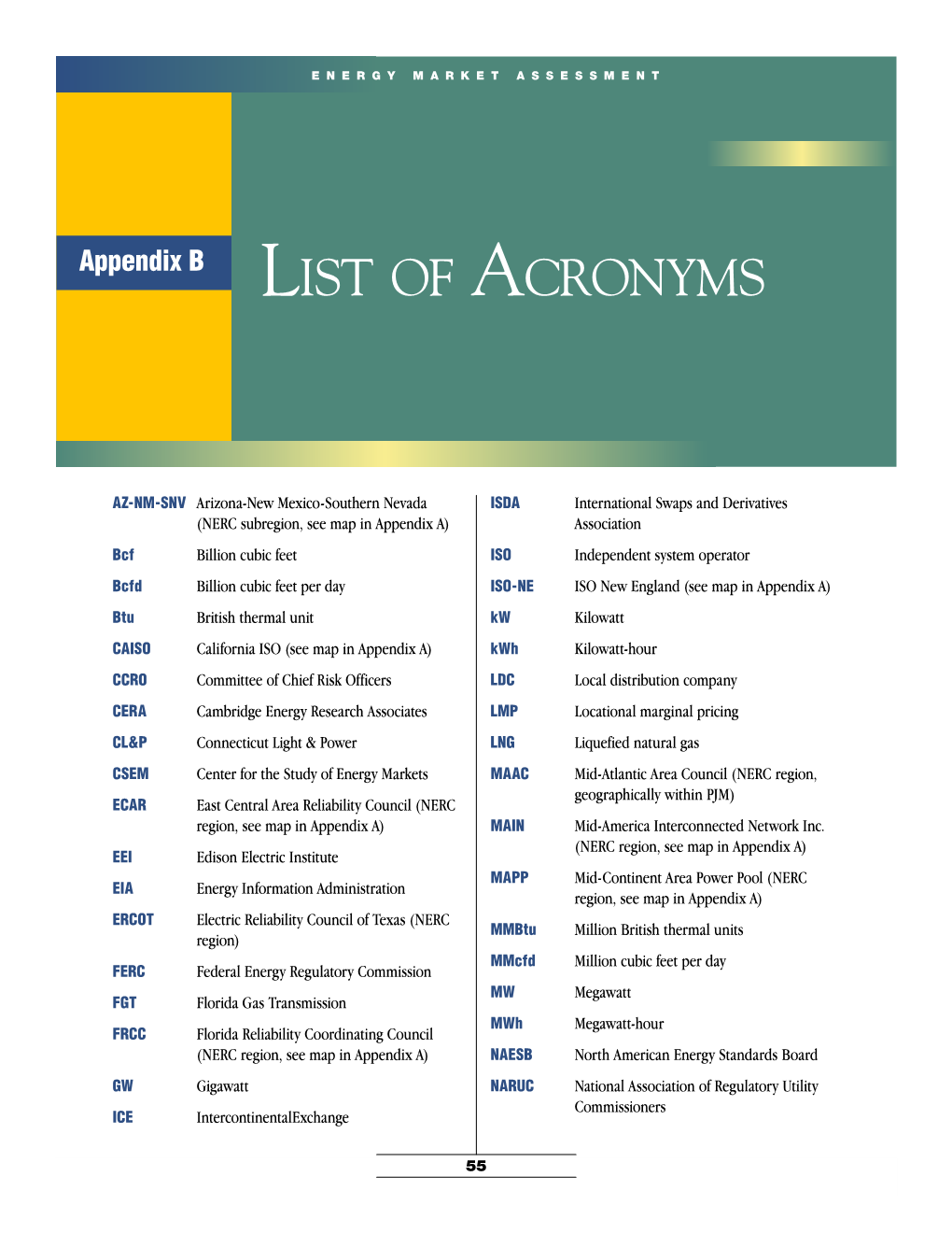 Energy Market Assessment, Part 2, OMOI Staff Report for the Fall 2003