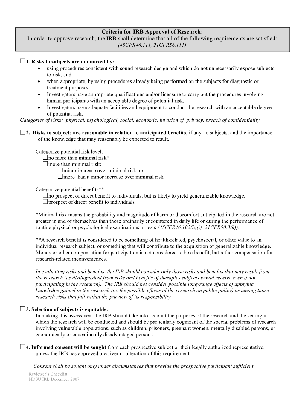 NDSU Institutional Review Board