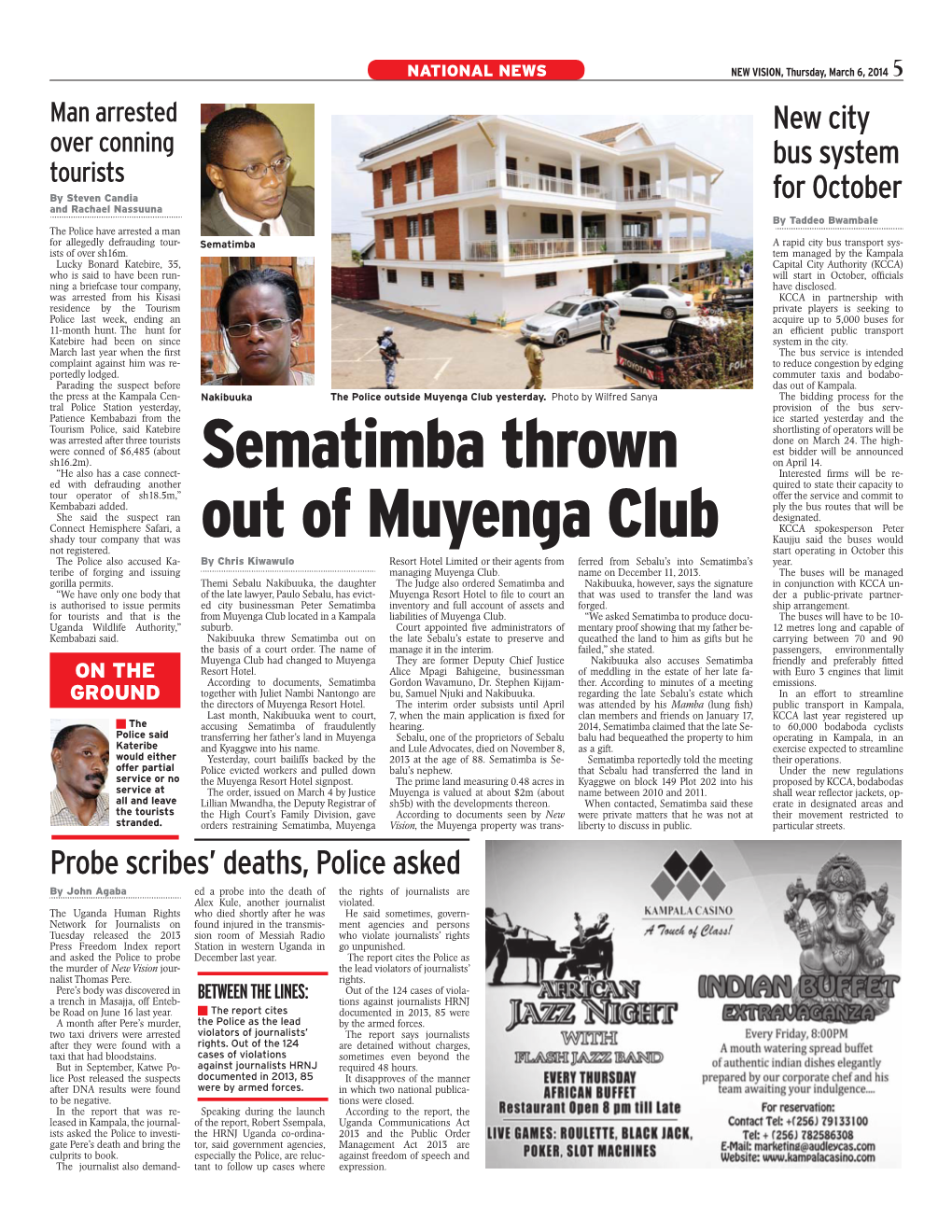 Sematimba Thrown out of Muyenga Club