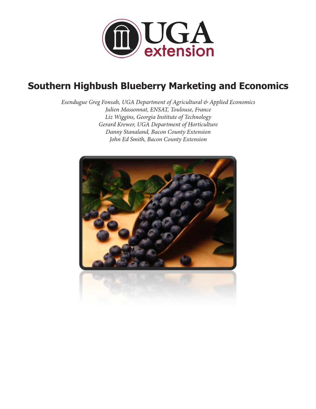 Southern Highbush Blueberry Marketing and Economics