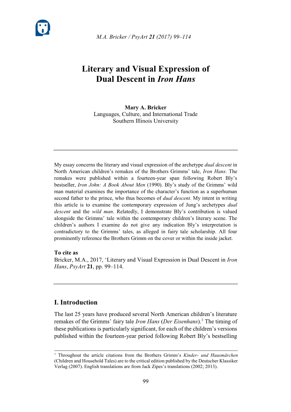 Literary and Visual Expression of Dual Descent in Iron Hans