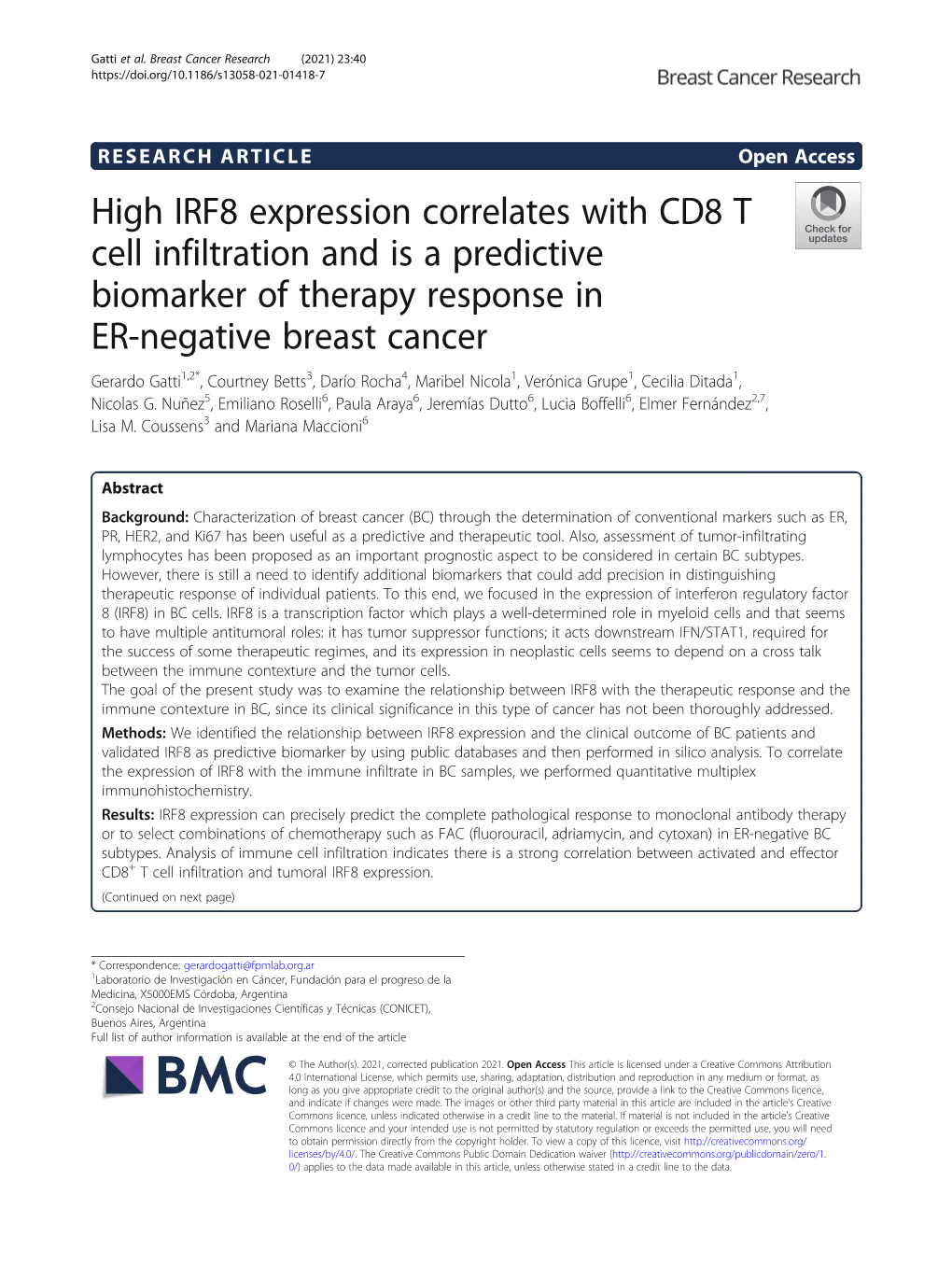 High IRF8 Expression Correlates with CD8 T Cell Infiltration and Is A