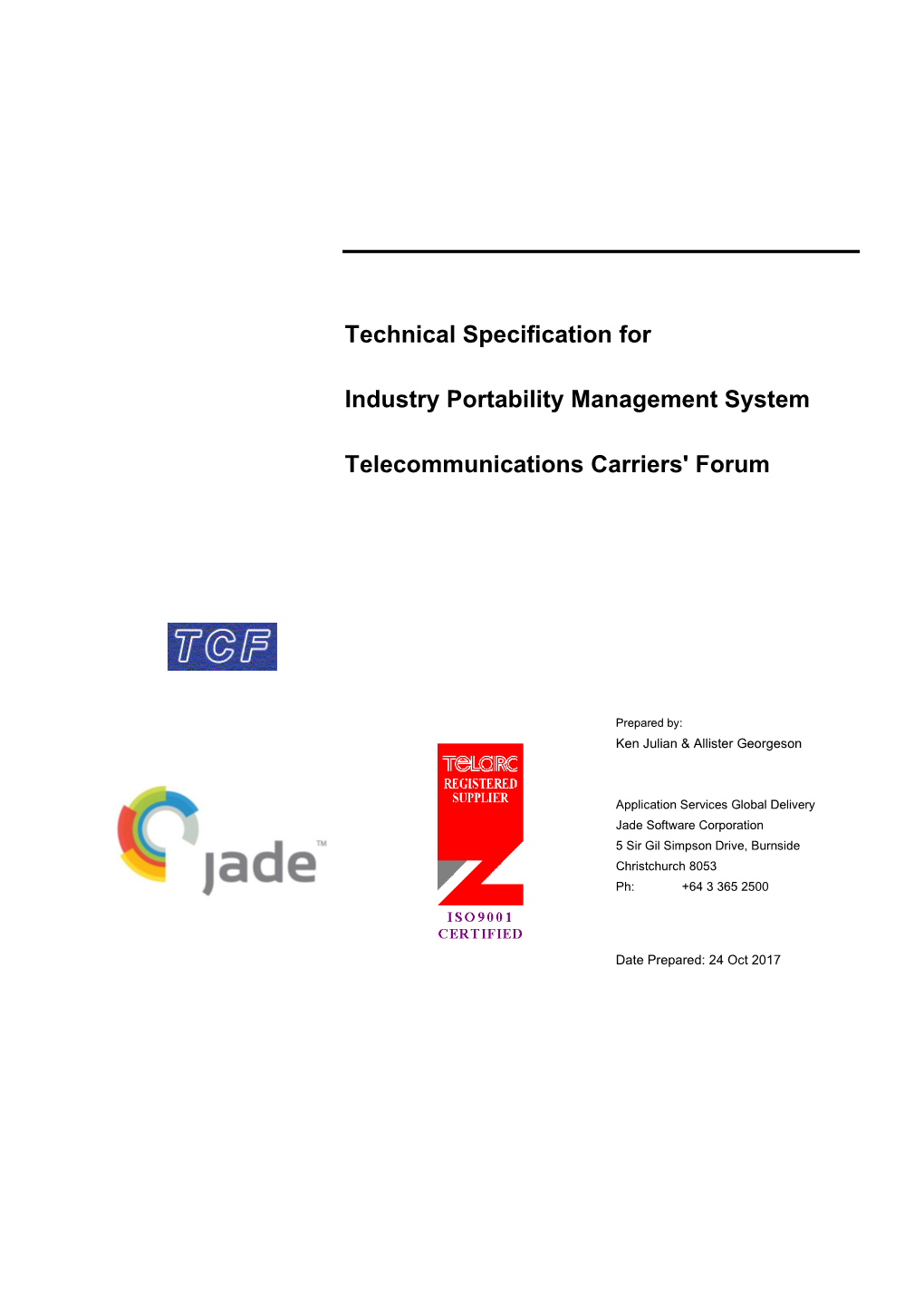 TCF IPMS Technical Specification Document