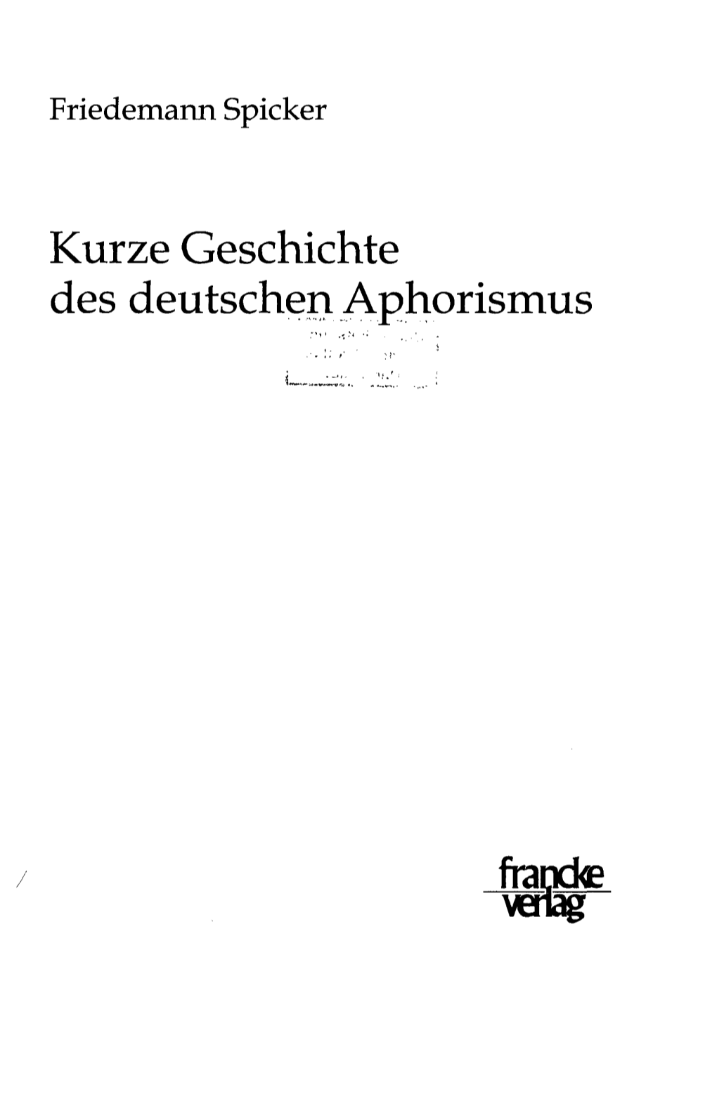 Kurze Geschichte Des Deutschen Aphorismus Frei Venag