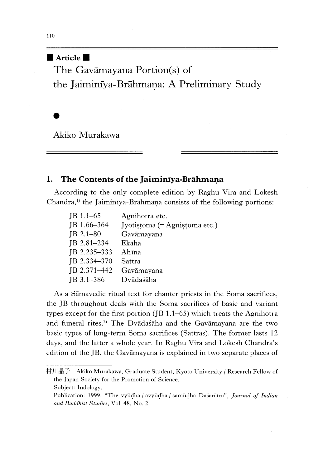 Of the Jaiminfya-Brahmana: a Preliminary Study