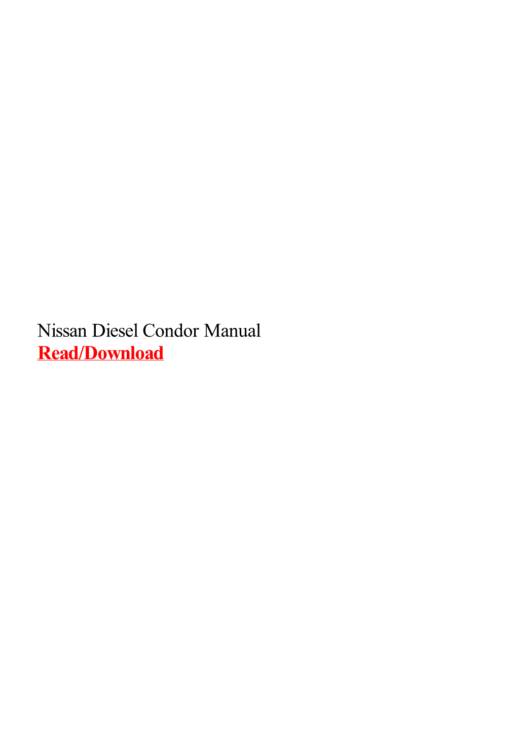 Nissan Diesel Condor Manual.Pdf