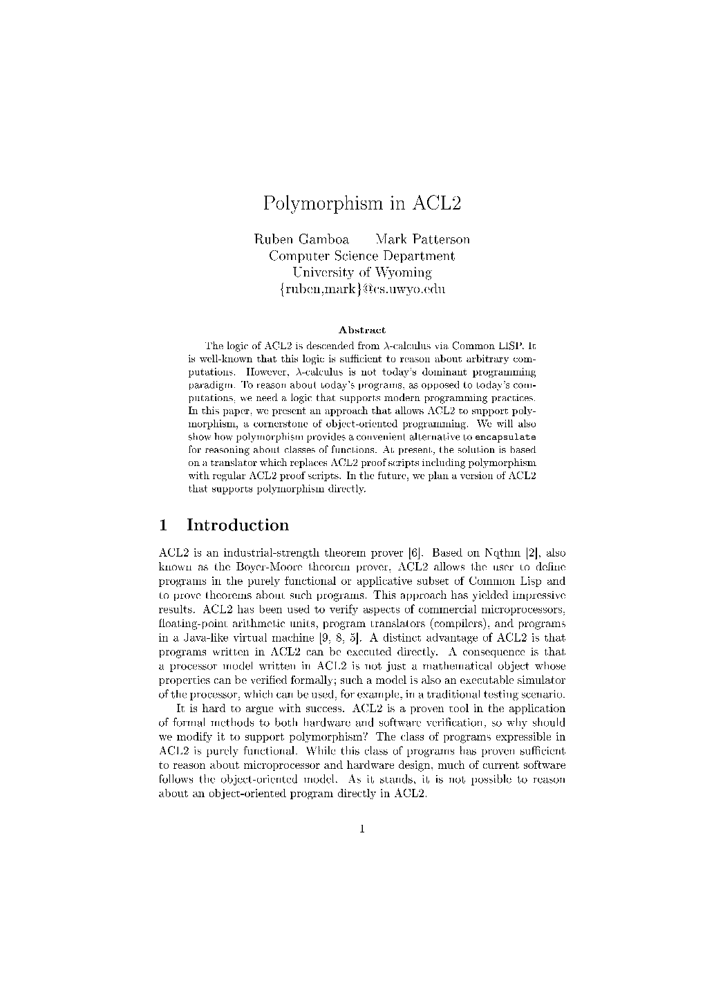 Polymorphism in ACL2