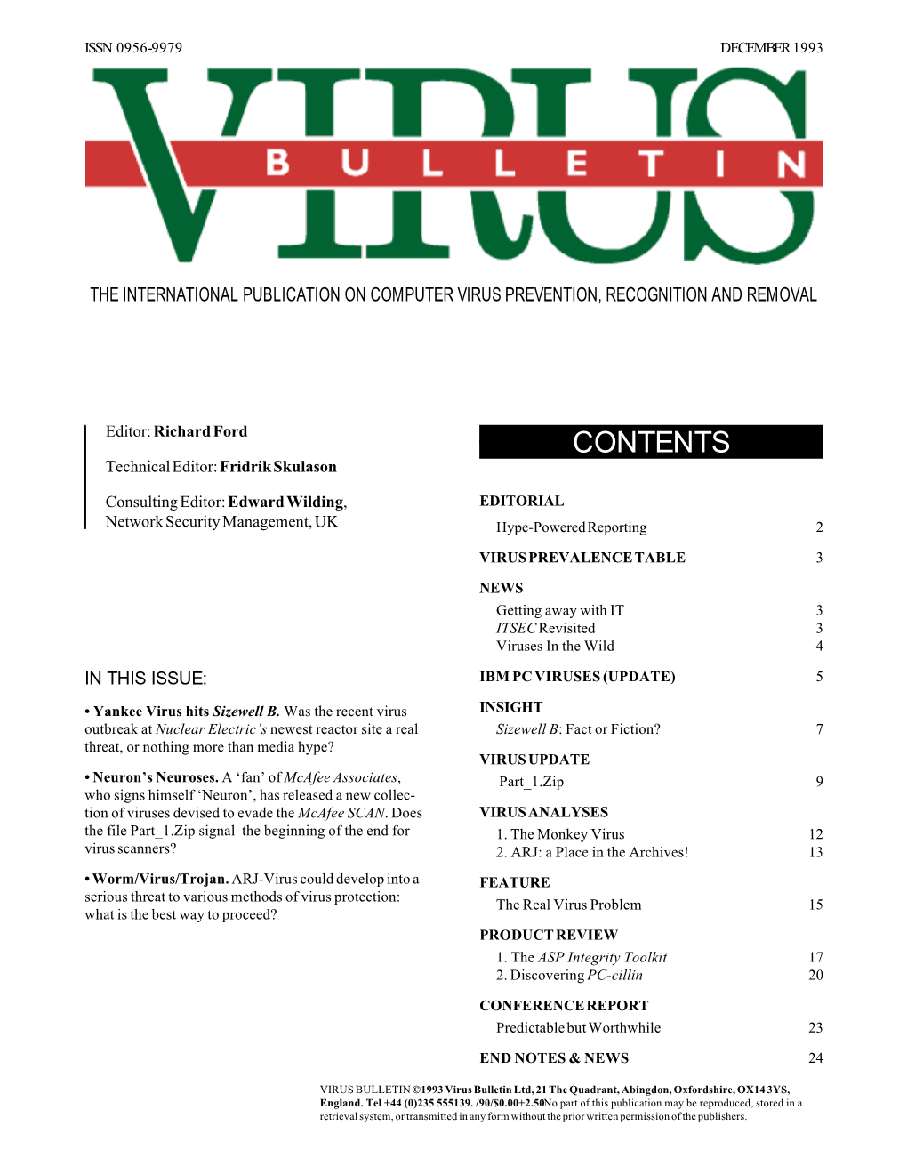 Virus Bulletin, December 1993