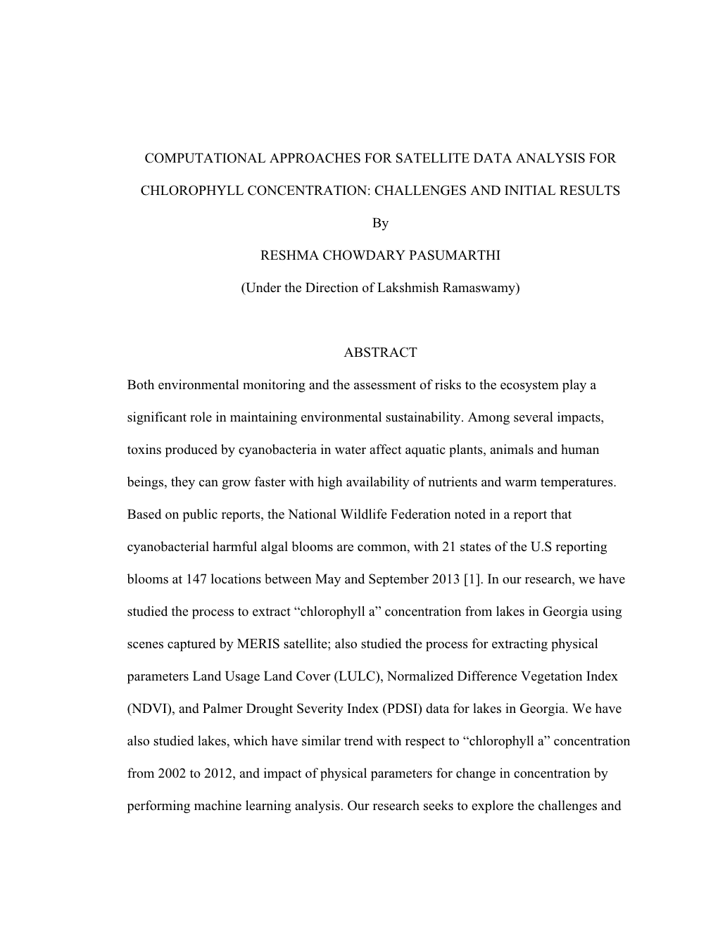 Computational Approaches for Satellite Data Analysis For