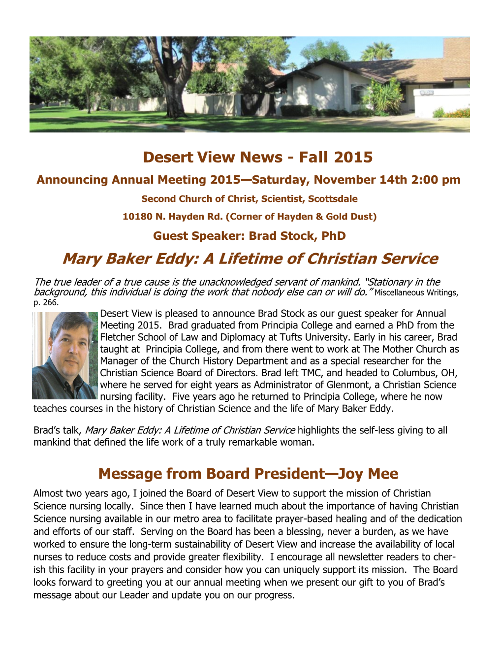 Mary Baker Eddy: a Lifetime of Christian Service