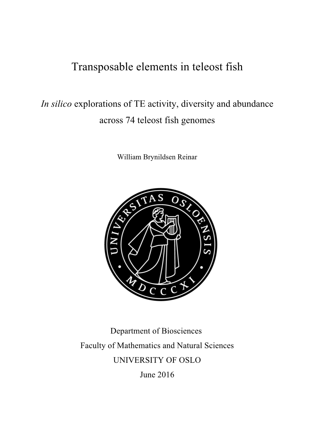 Transposable Elements in Teleost Fish