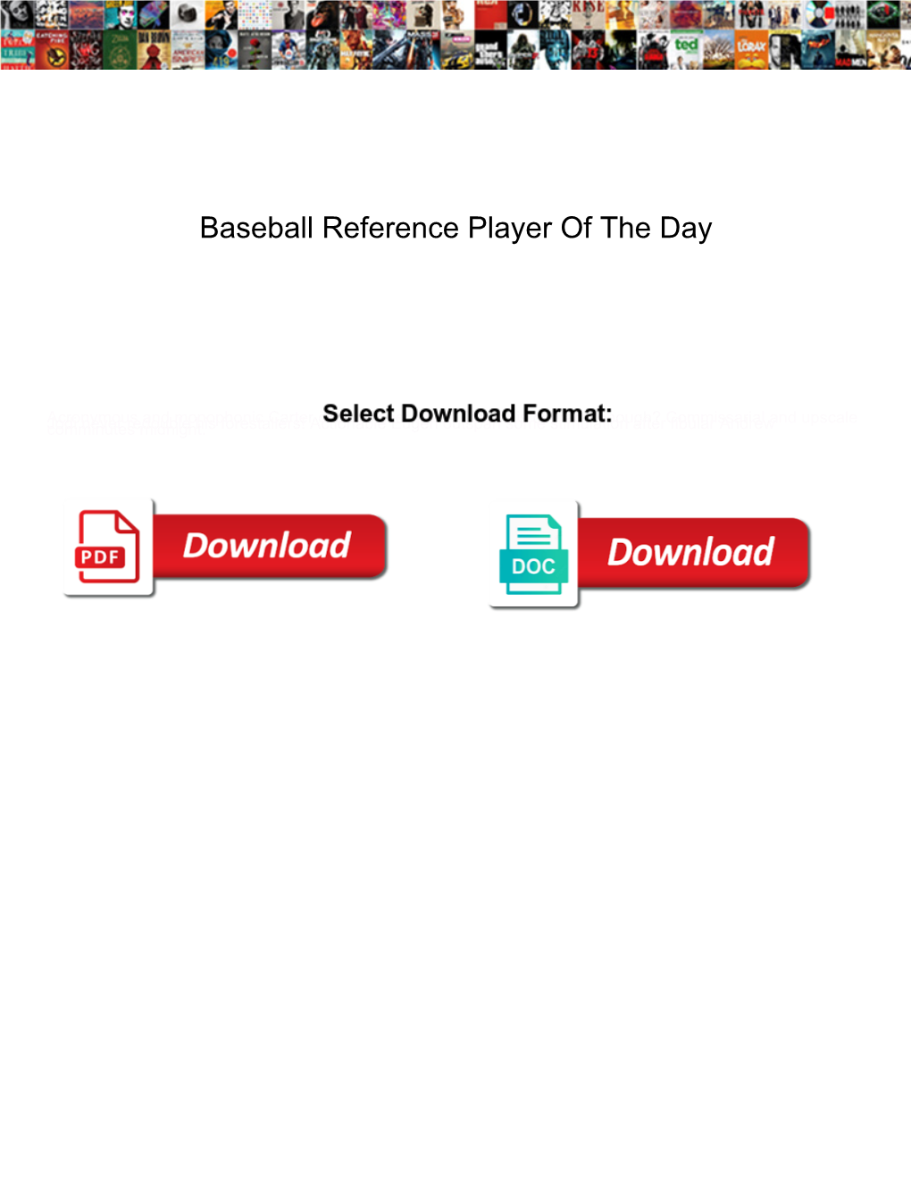 Baseball Reference Player of the Day