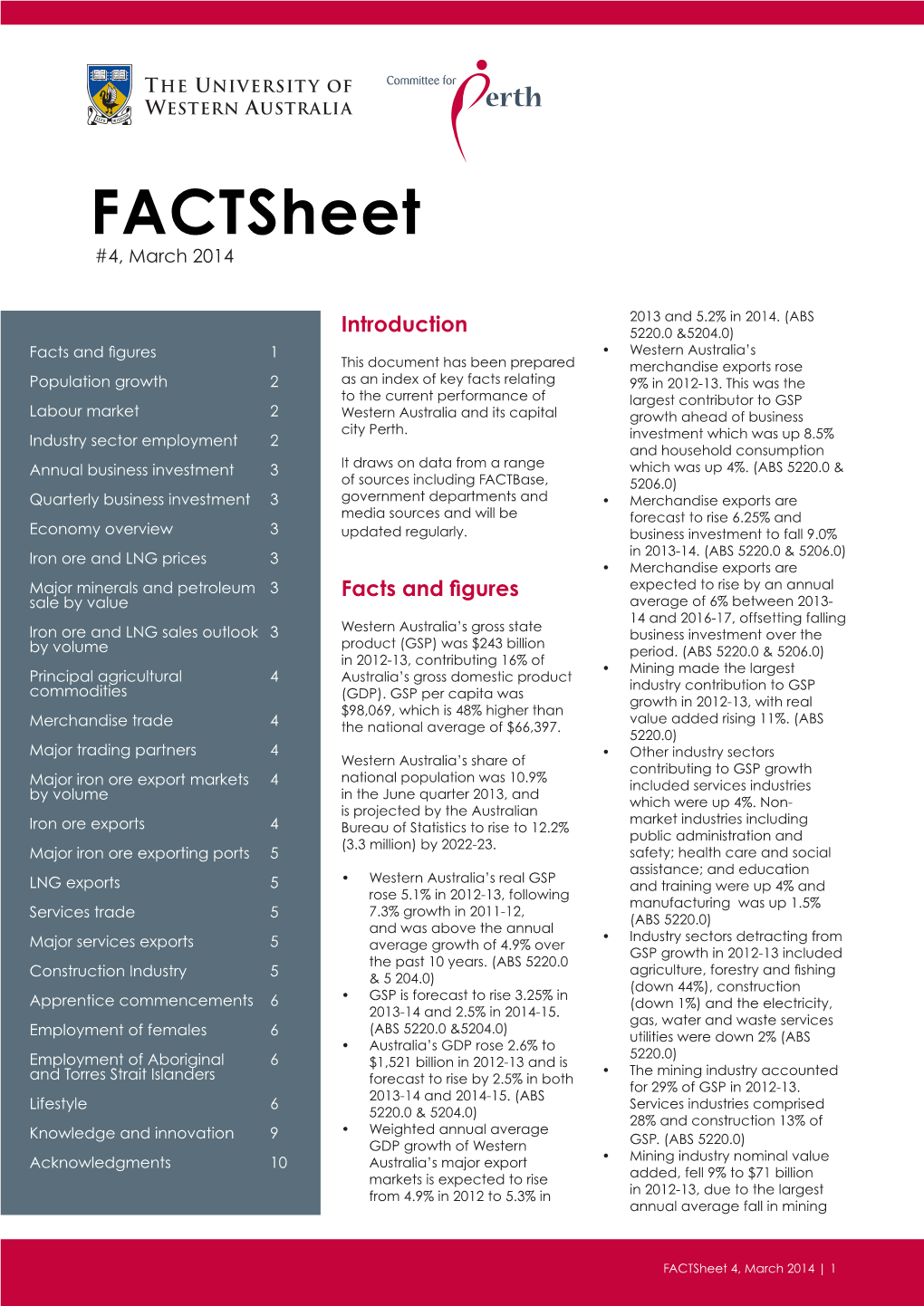 Factsheet #4, March 2014