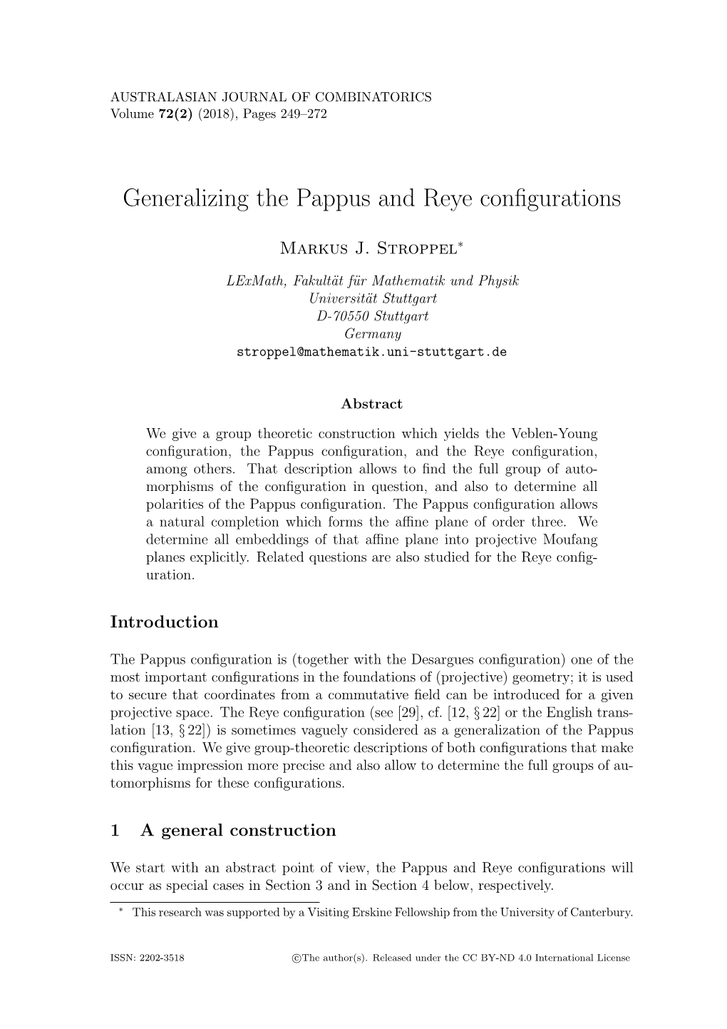 Generalizing the Pappus and Reye Configurations