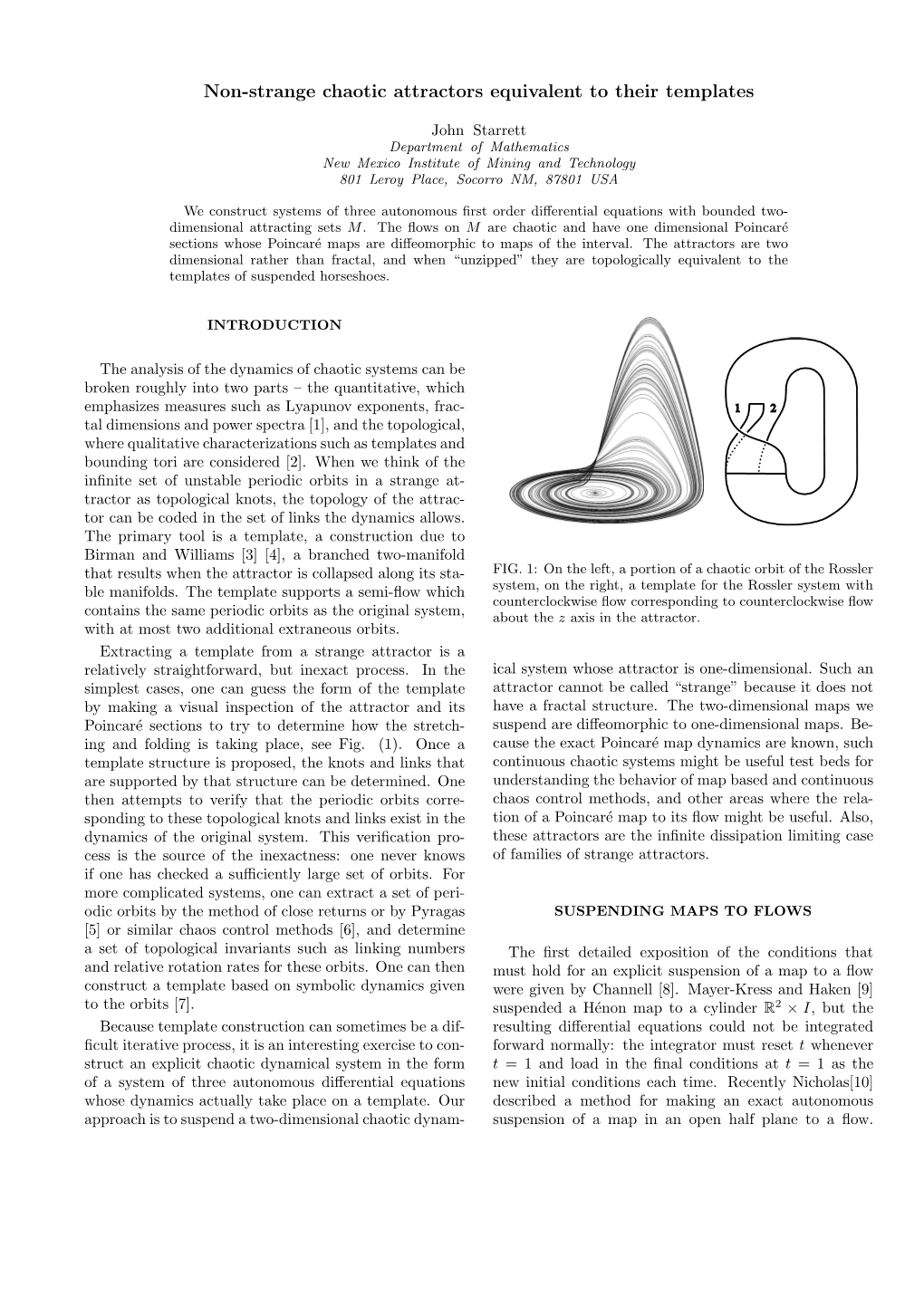 Non-Strange Chaotic Attractors Equivalent to Their Templates