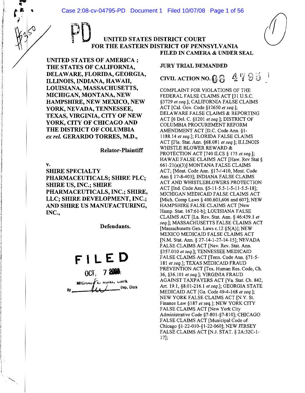 OCT1 1 •1 36, §36.101 Et Seq.]; VIRGINIA FRAUD AGAINST TAXPAYERS ACT [Va