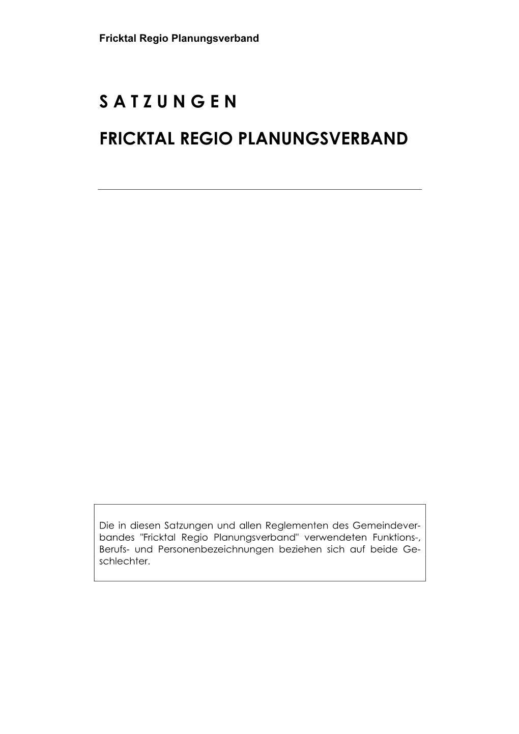 Fricktal Regio Planungsverband