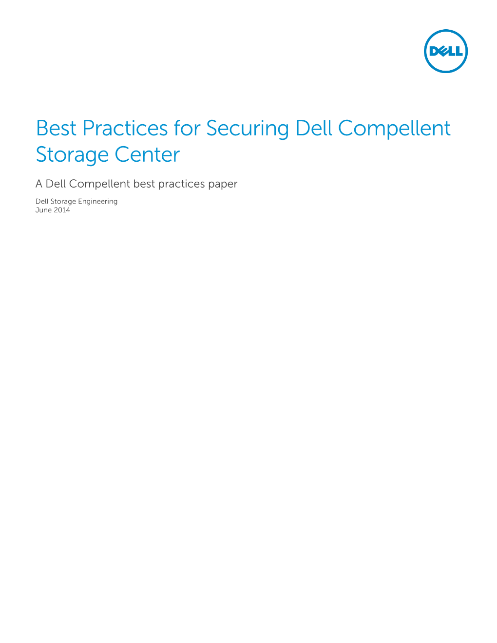 Best Practices for Securing Dell Compellent Storage Center