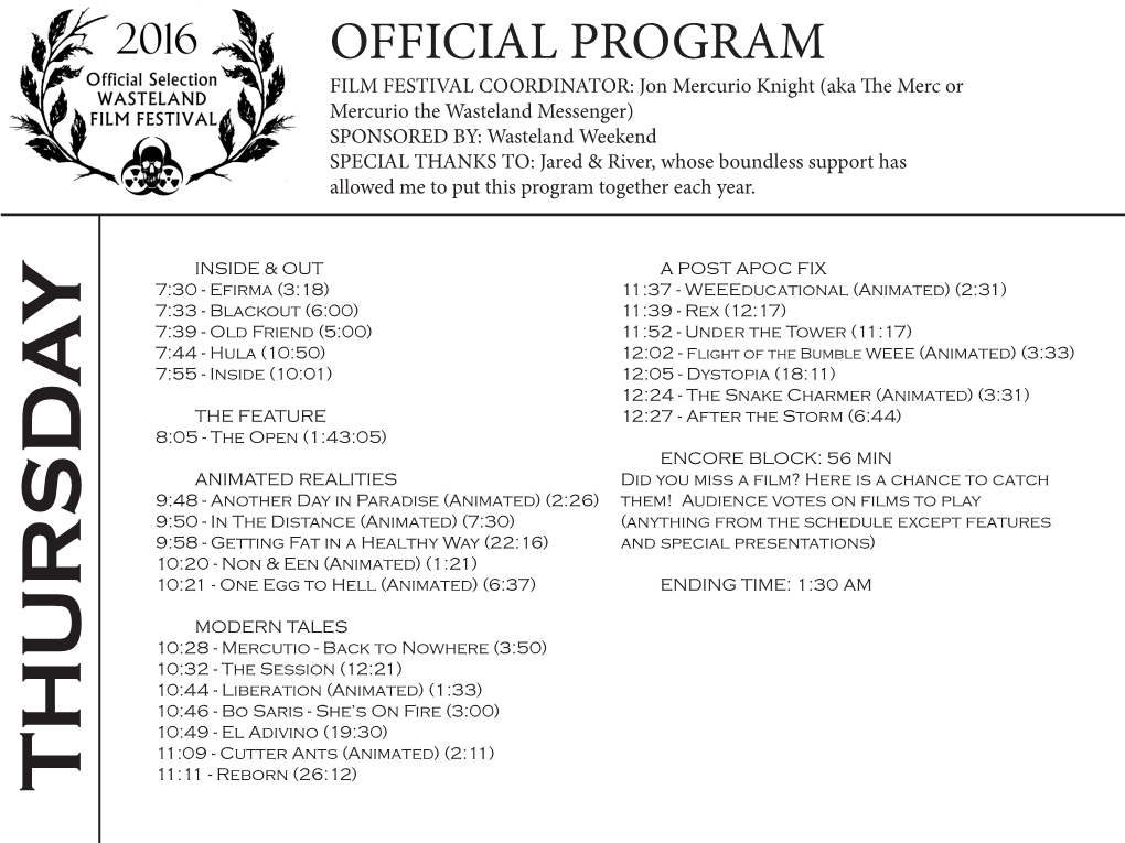 Official Program