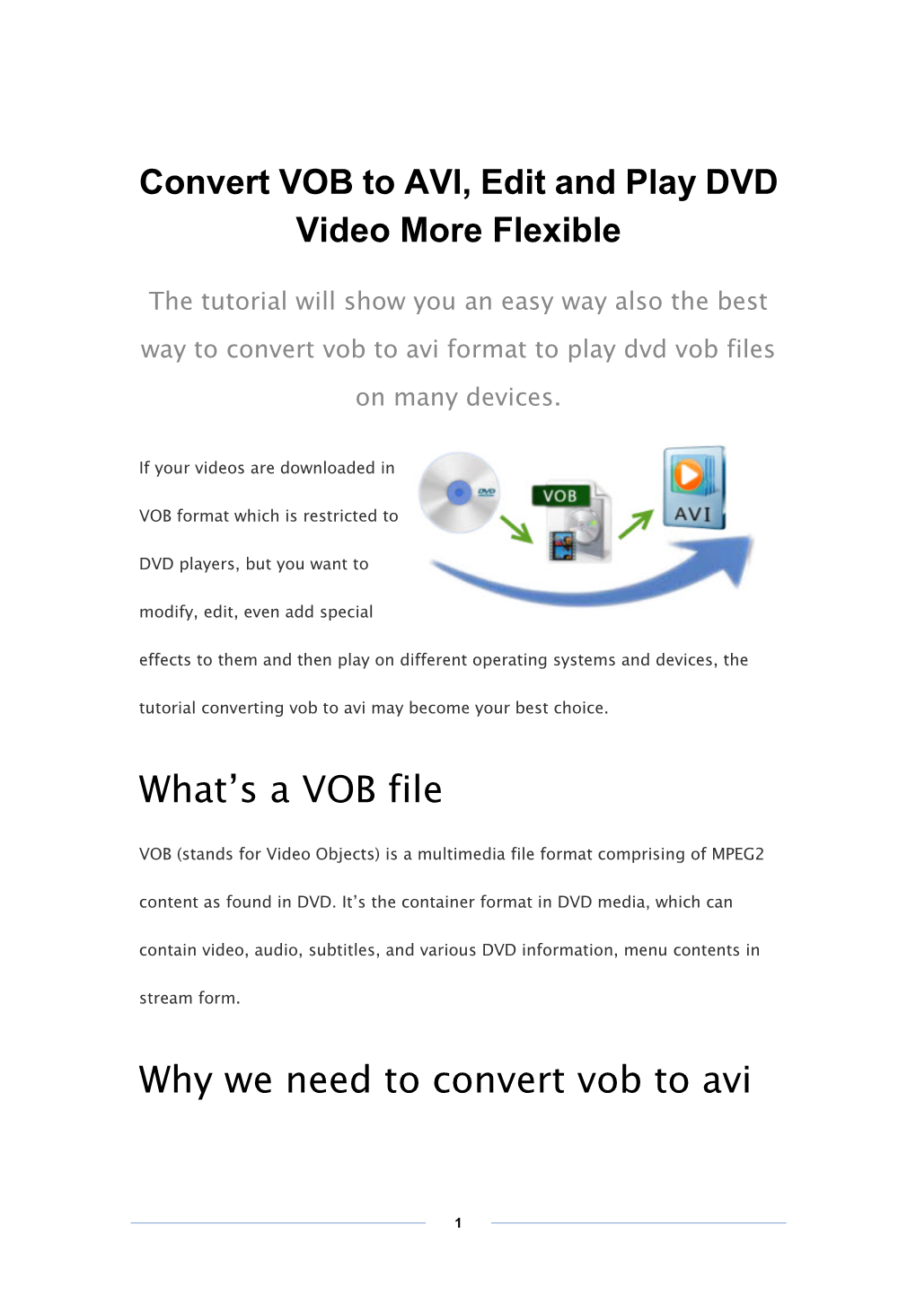 What's a VOB File Why We Need to Convert Vob To