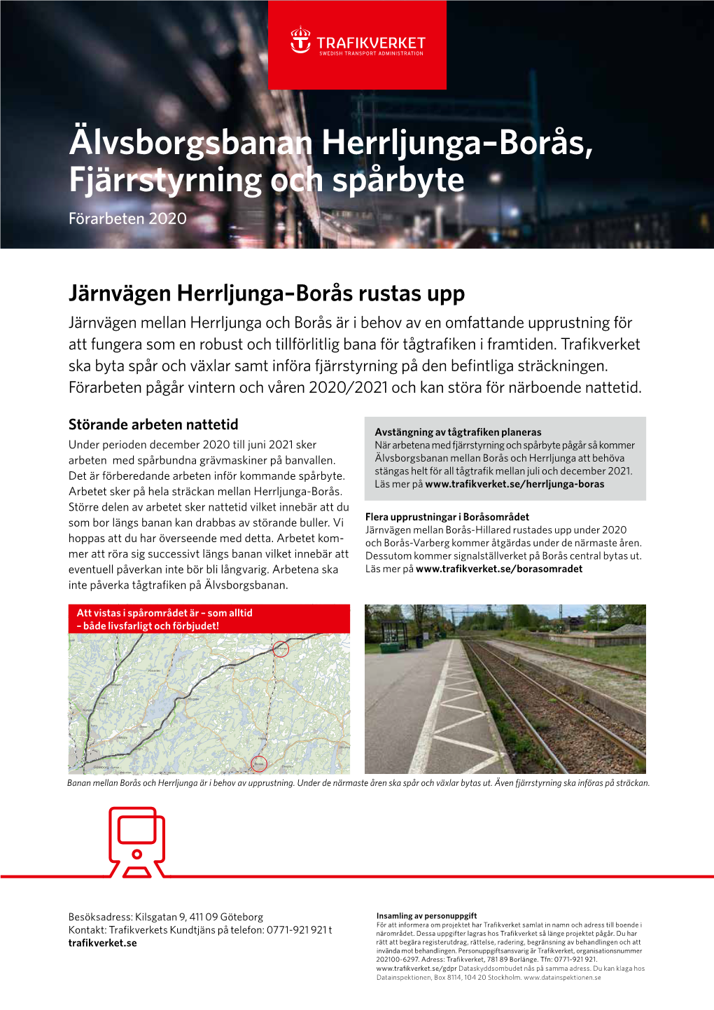 Älvsborgsbanan Herrljunga–Borås, Fjärrstyrning Och Spårbyte Förarbeten 2020
