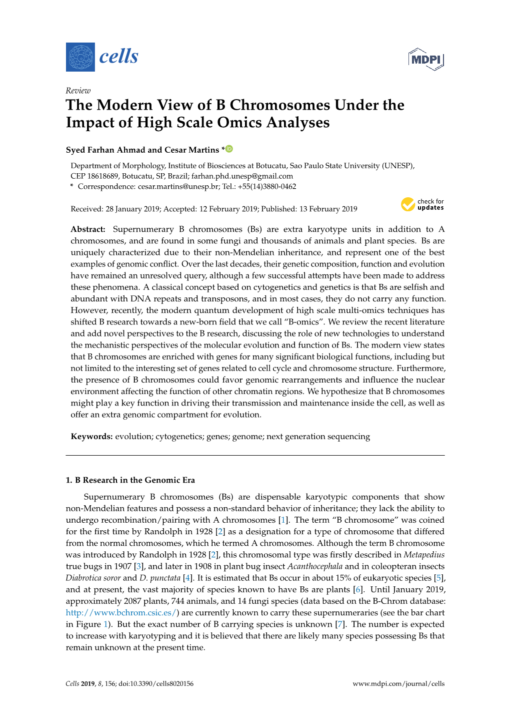 The Modern View of B Chromosomes Under the Impact of High Scale Omics Analyses