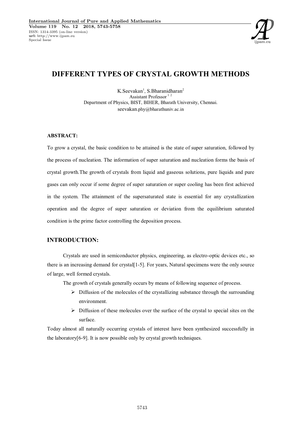 Different Types of Crystal Growth Methods