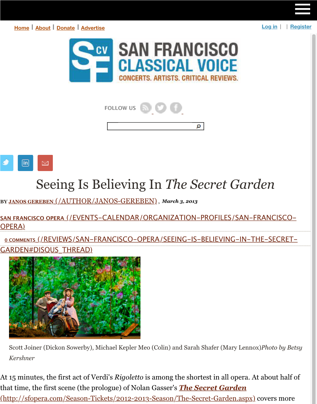 San Francisco Classical Voice �1 Login