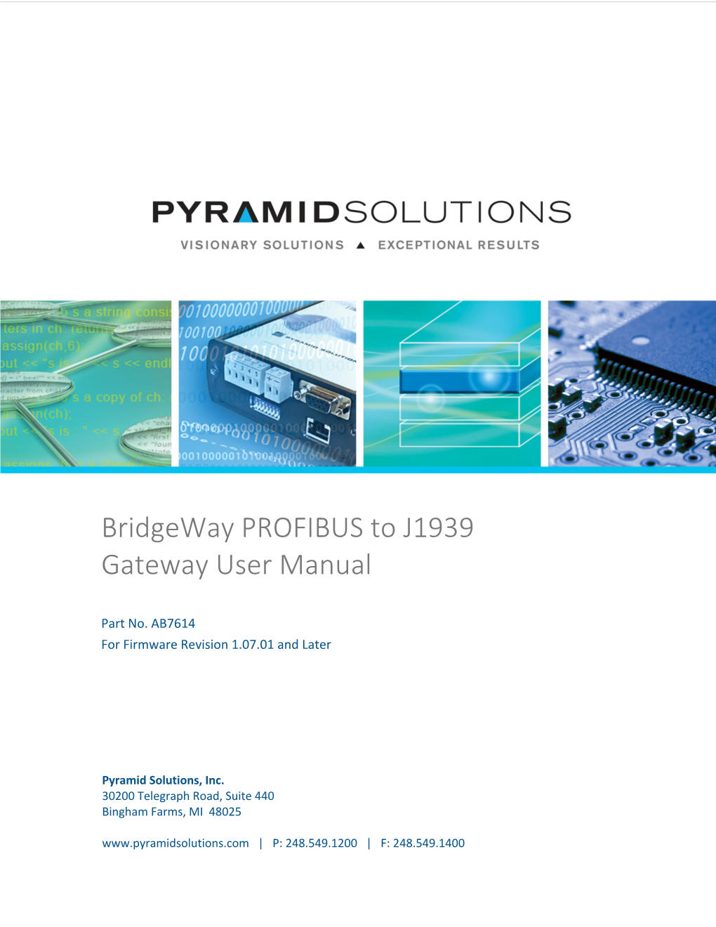 Bridgeway PROFIBUS to J1939 Gateway User Manual