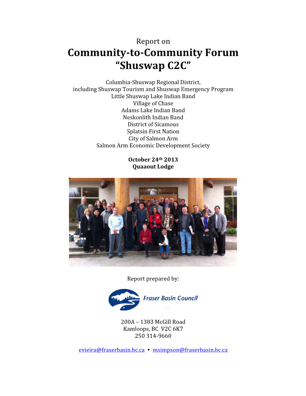 Community Forum “Shuswap C2C”