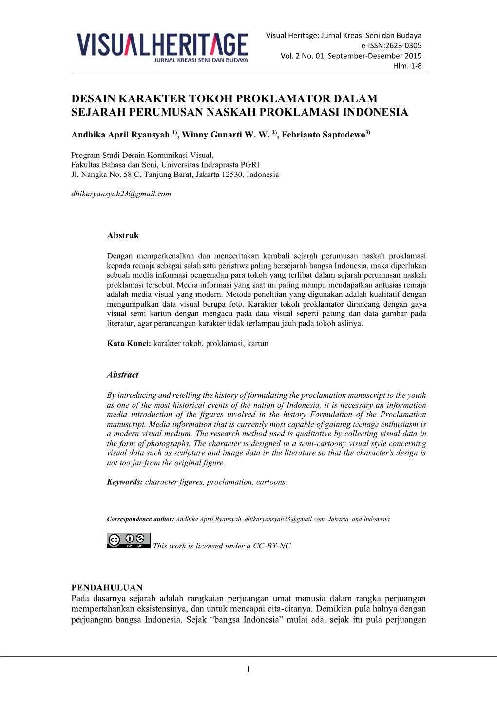 Desain Karakter Tokoh Proklamator Dalam Sejarah Perumusan Naskah Proklamasi Indonesia