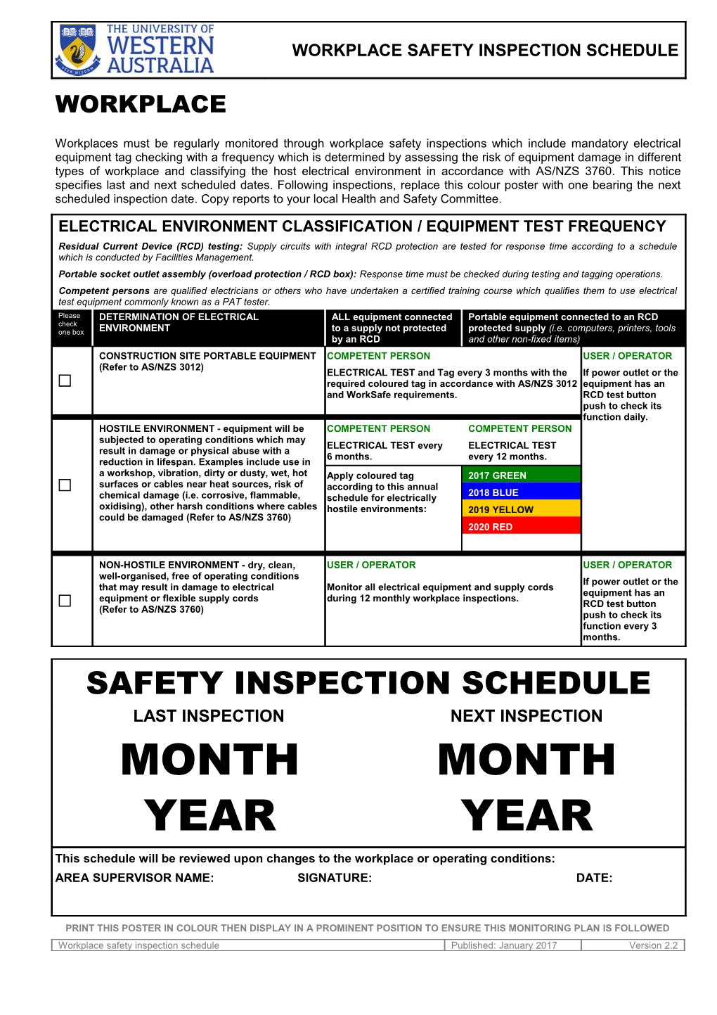 PRINT THIS POSTER in COLOUR Then DISPLAY in a PROMINENT POSITION to ENSURE This MONITORING