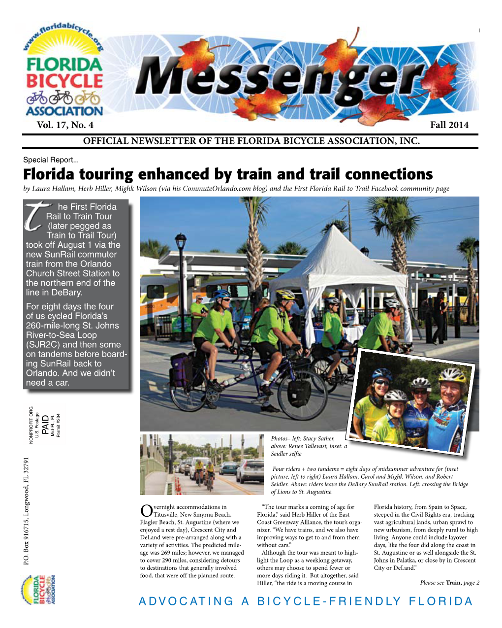 Florida Touring Enhanced by Train and Trail Connections