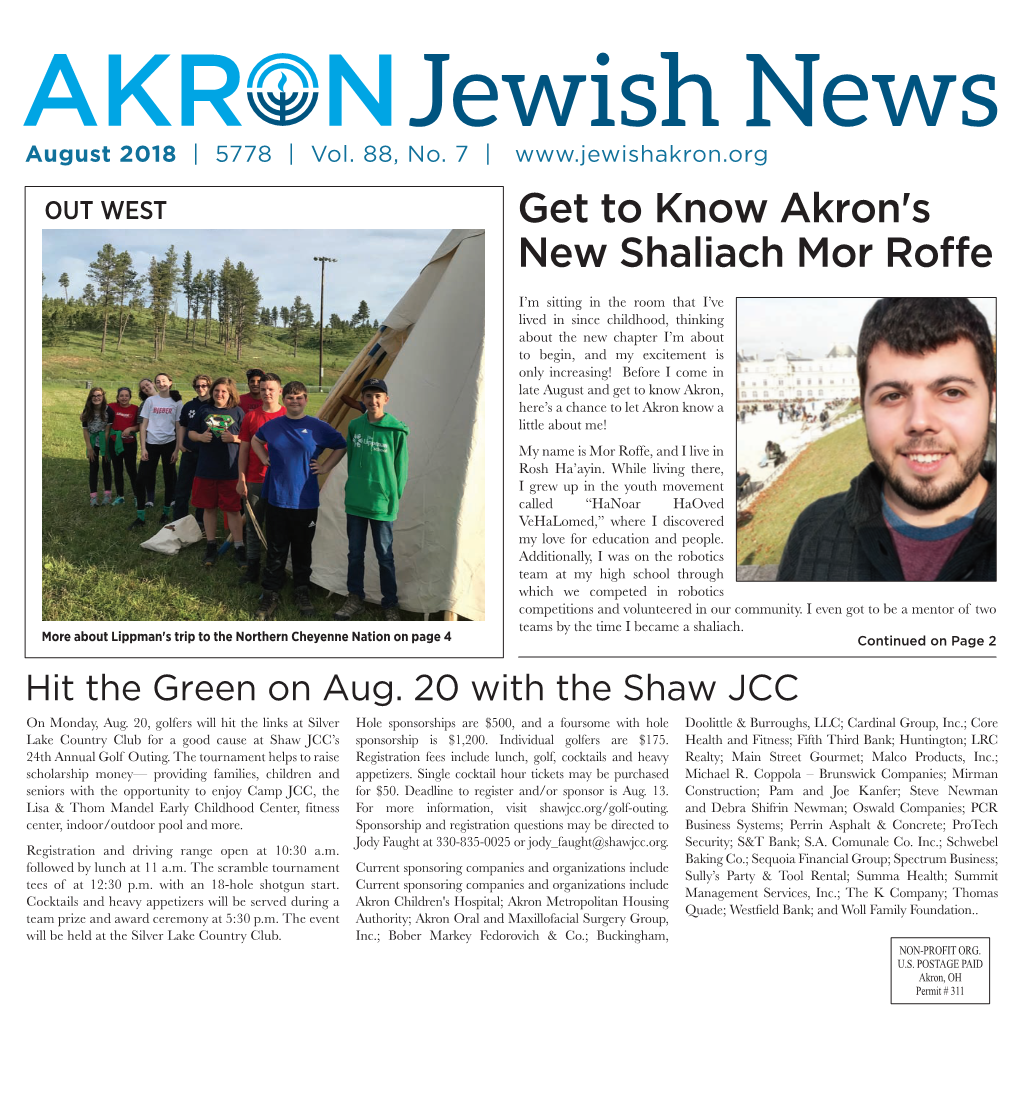 Get to Know Akron's New Shaliach Mor Roffe