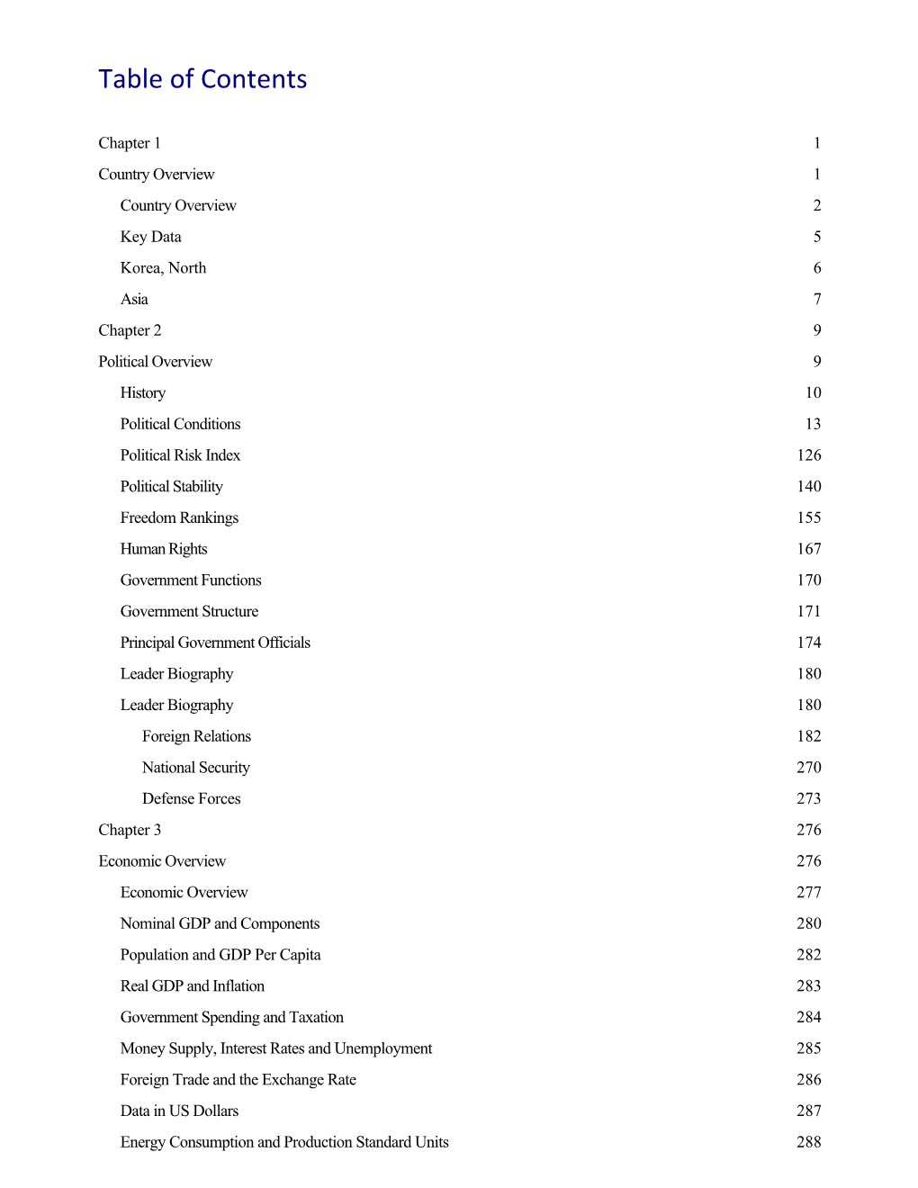 Table of Contents