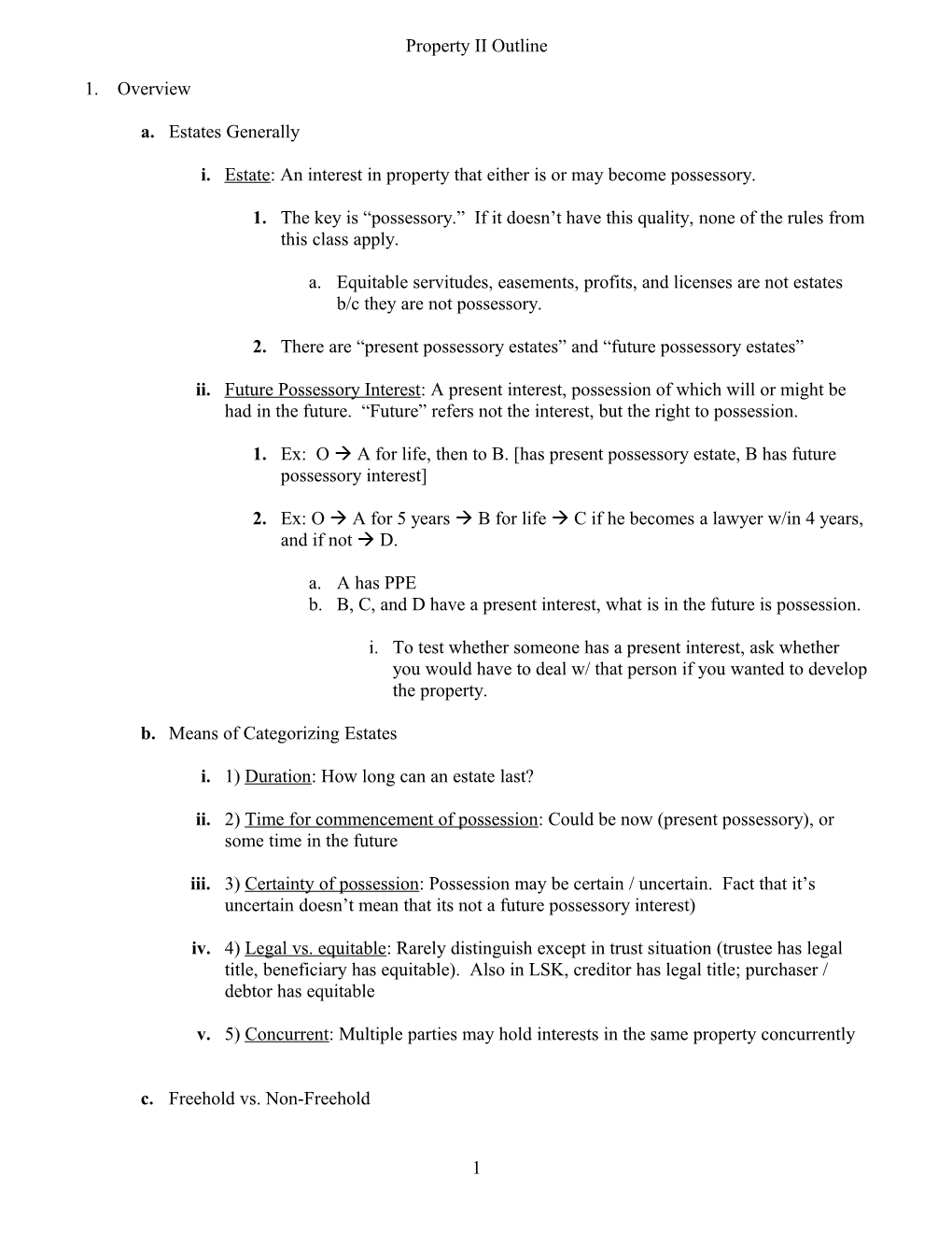 Property II Outline s1