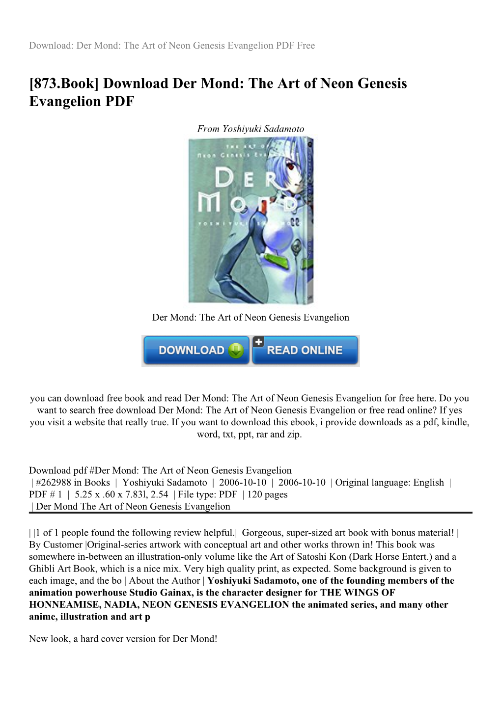 Download Der Mond: the Art of Neon Genesis Evangelion PDF