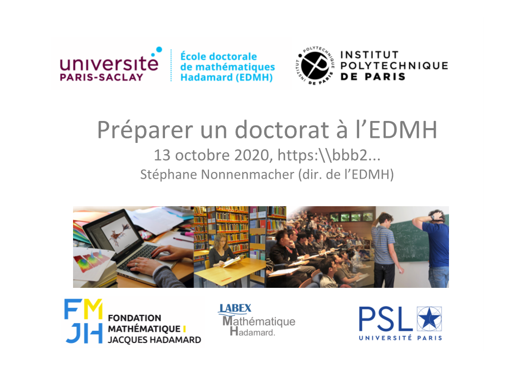 Préparer Un Doctorat À L'edmh