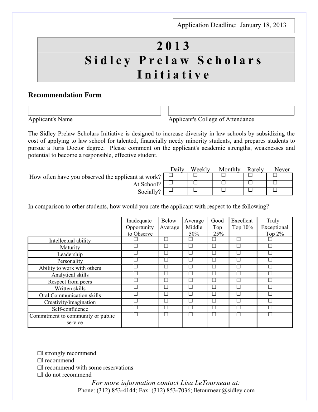 Sidley Prelaw Scholars Initiative