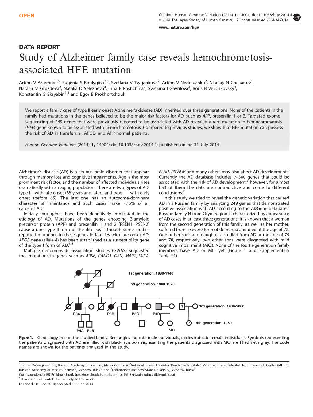 Study of Alzheimer Family Case Reveals Hemochromotosis-Associated HFE
