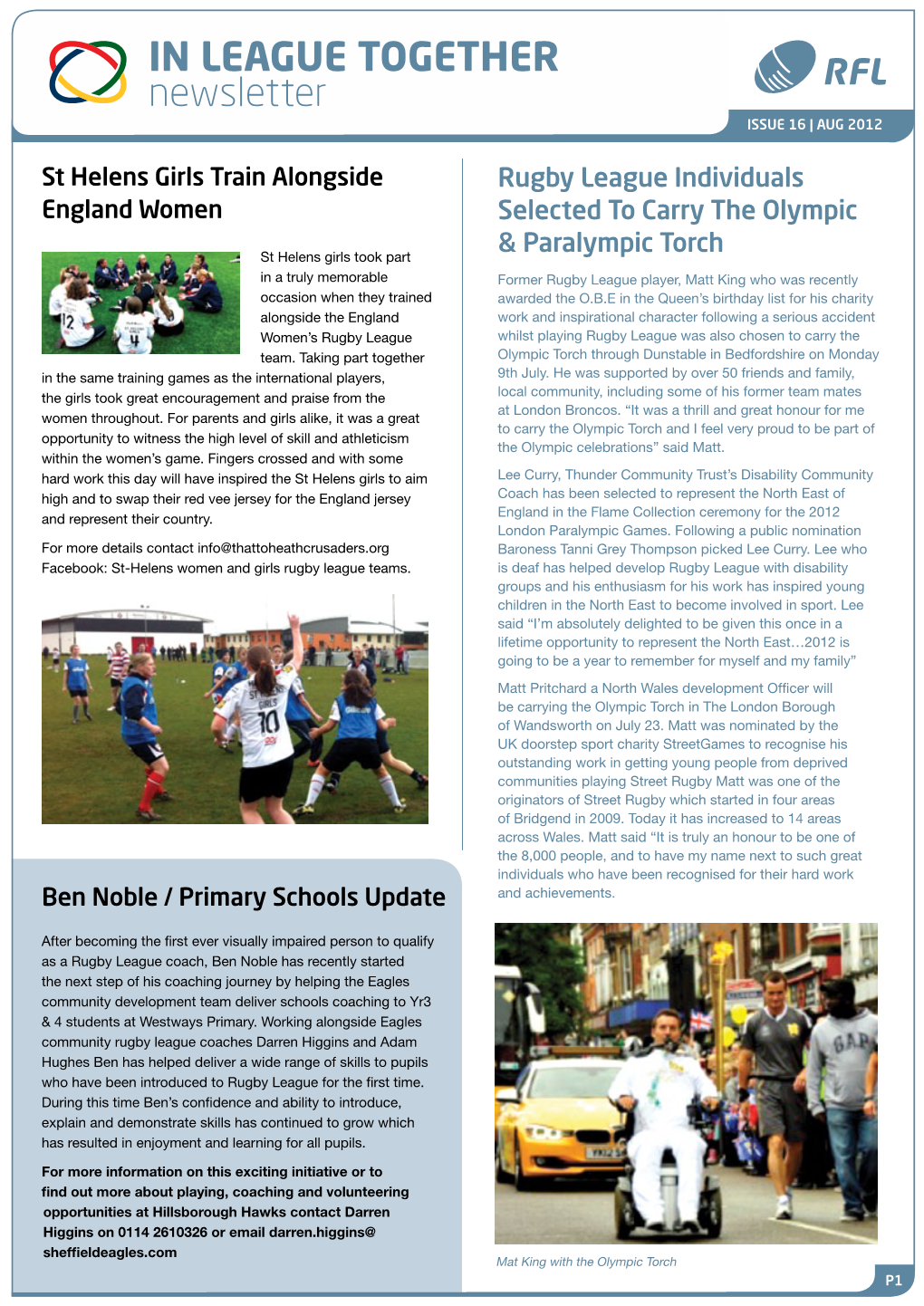 In League Together Newsletter Issue 16 | AUG 2012