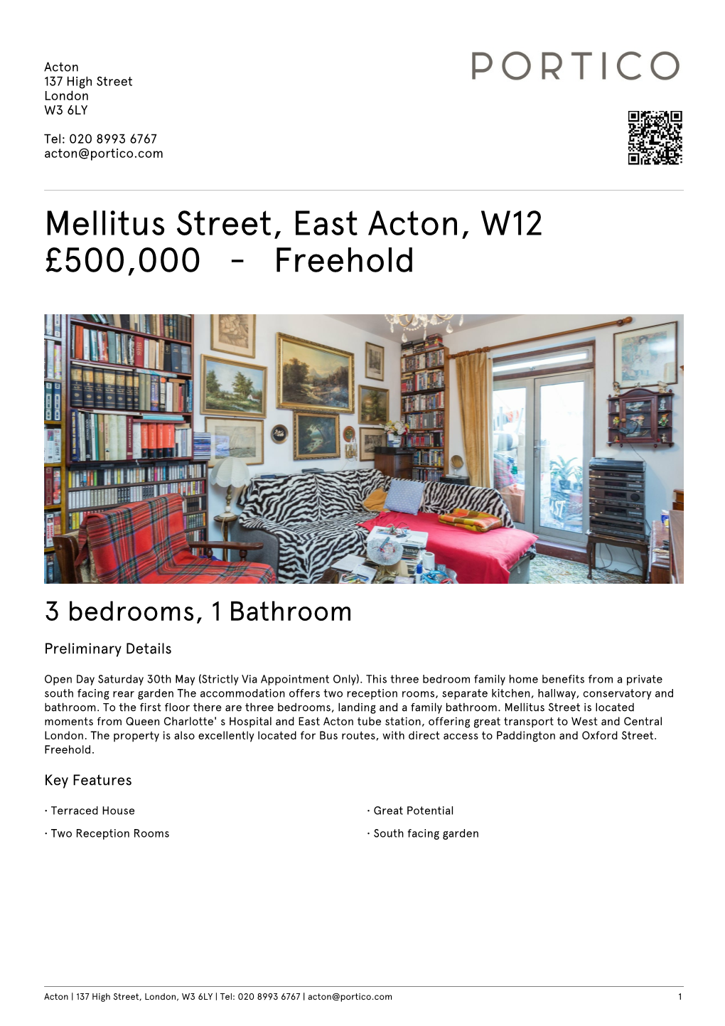 Mellitus Street, East Acton, W12 £500000