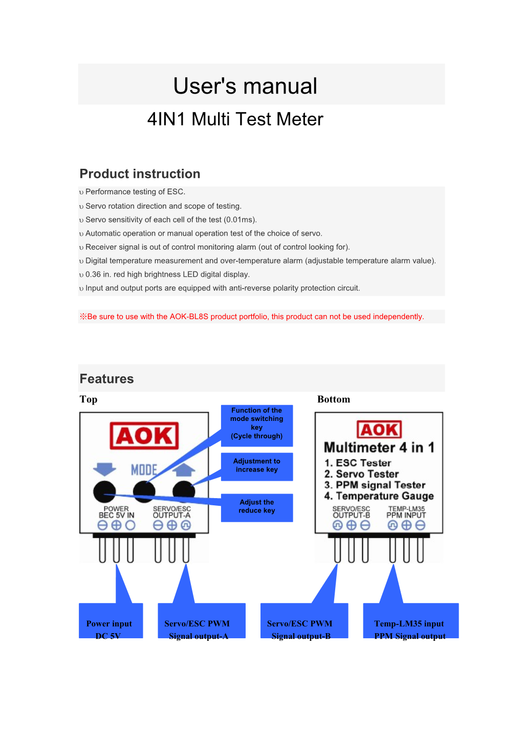 Product Instruction