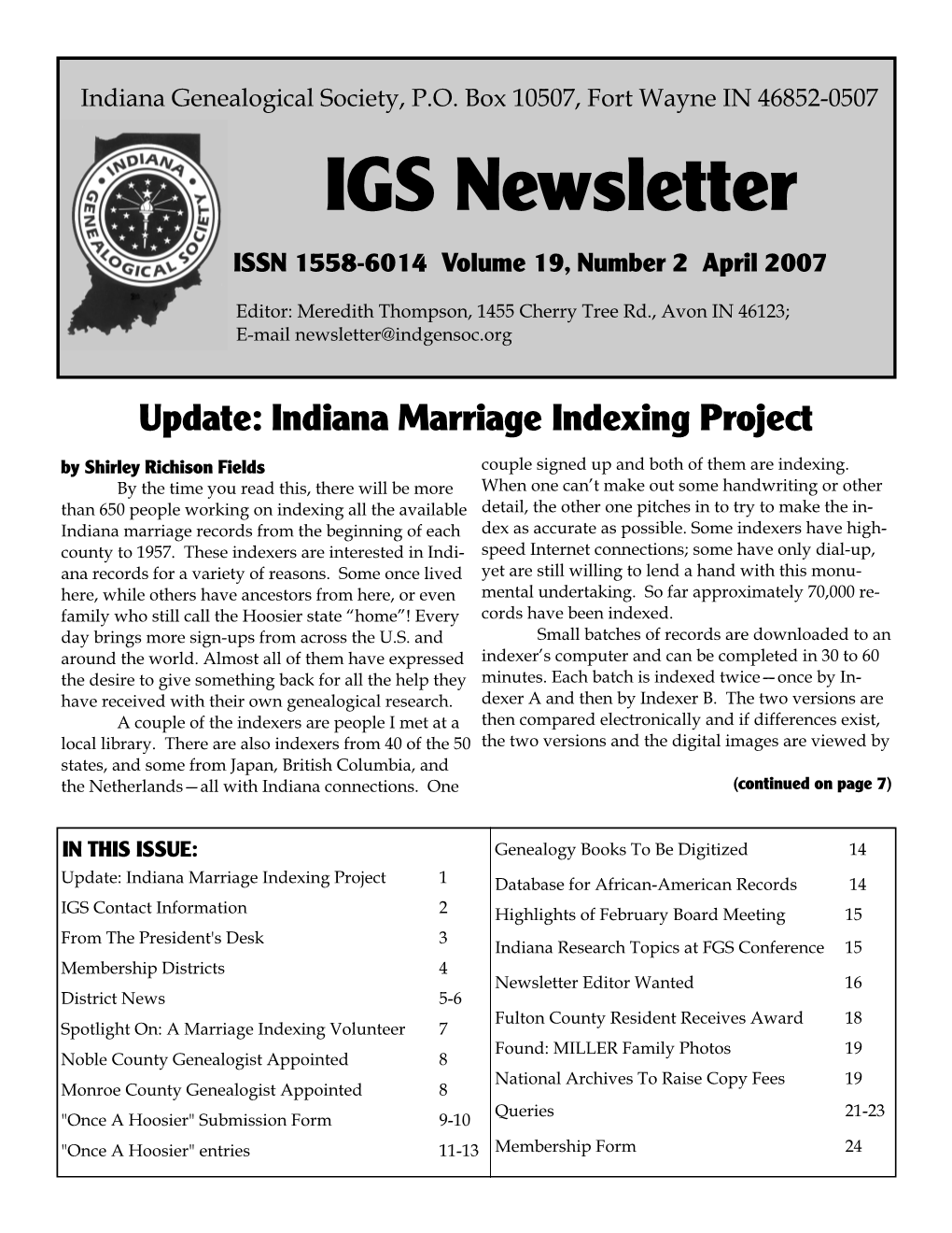 2007-04 IGS Newsletter.Pub