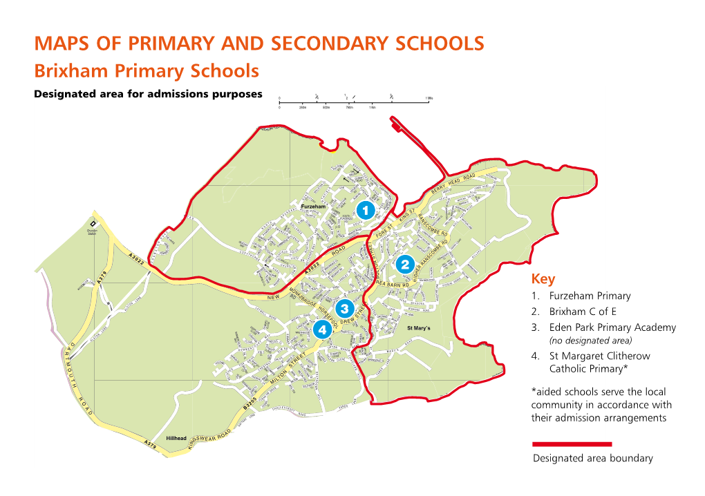 MAPS of PRIMARY and SECONDARY SCHOOLS Brixham Primary Schools