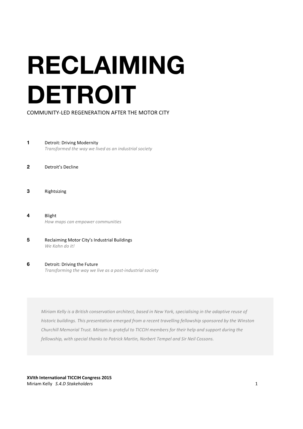 Reclaiming Detroit==
