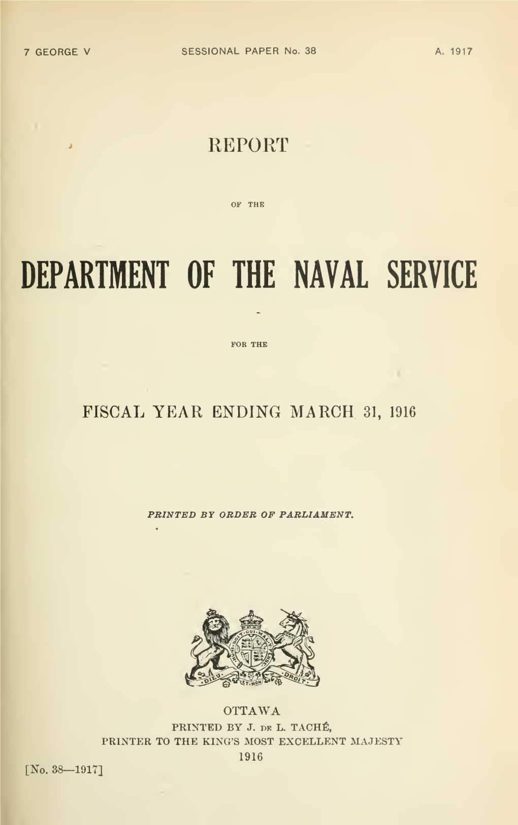 Report of the Department of the Naval Service, for the Fiscal Year Ending